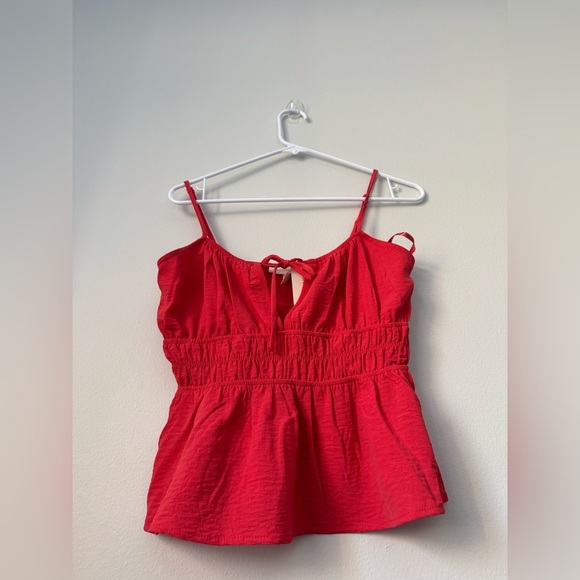 Red Tank Crop Top Adjustable Straps Party Beach Summer Size M NWT - Picture 2 of 6